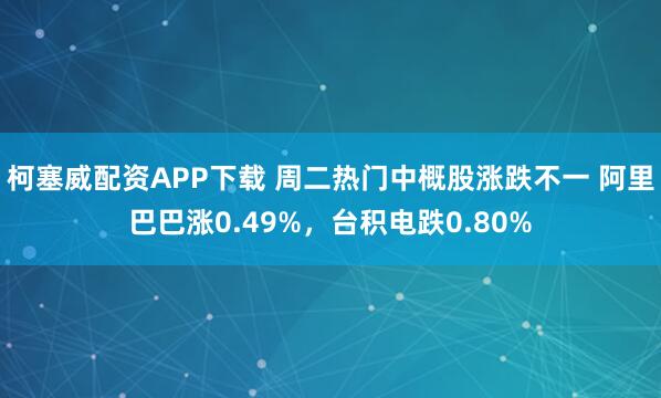 柯塞威配资APP下载 周二热门中概股涨跌不一 阿里巴巴涨0.49%，台积电跌0.80%